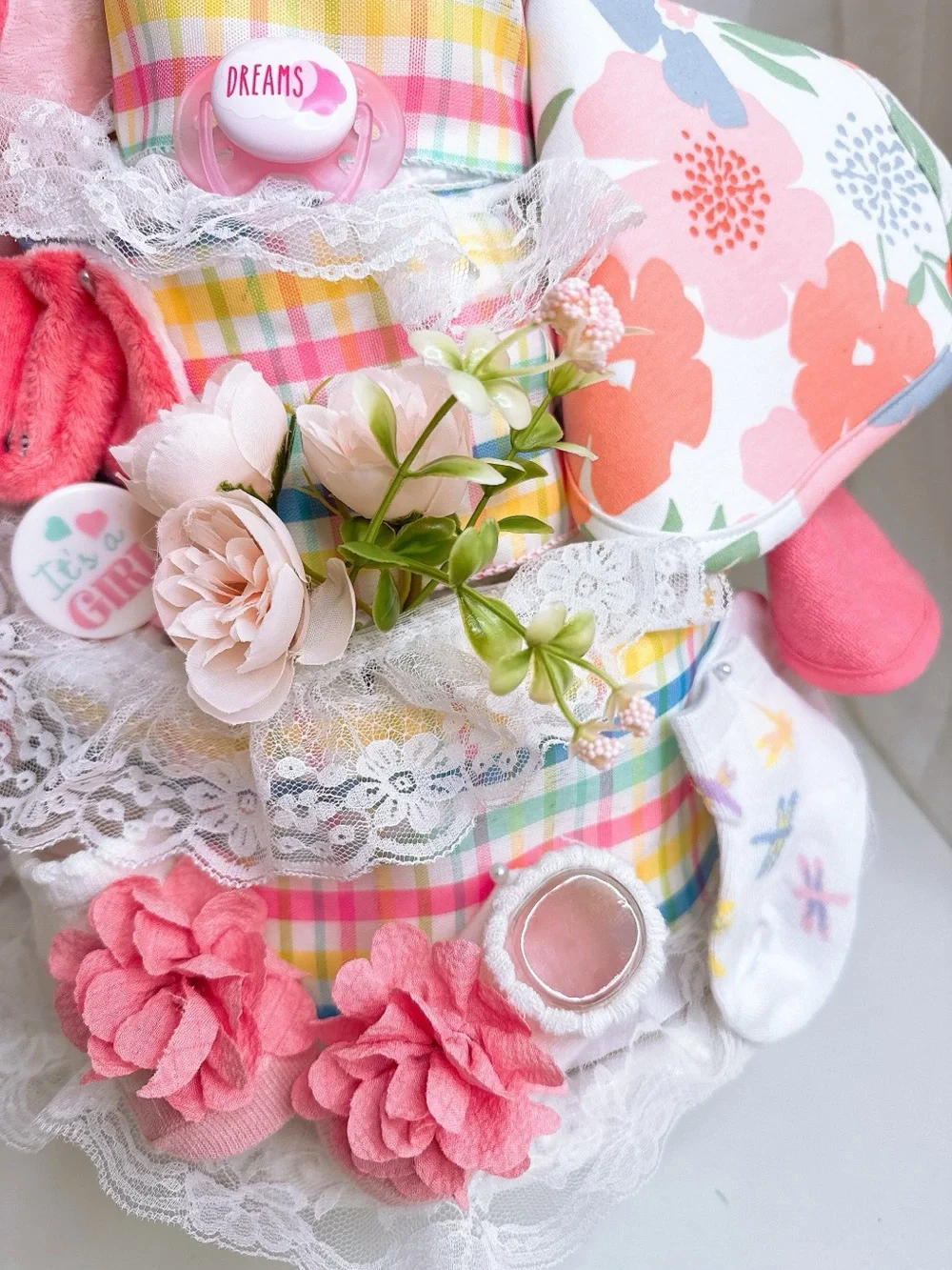 Turtle Baby Girl Diaper Cake,Baby Shower Gift, Centerpiece